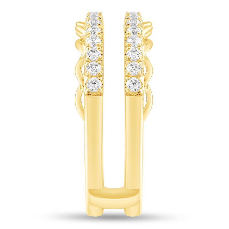 Round Diamond 1/2ctw. Scalloped Edge Insert Wedding Ring in 14k Yellow Gold image number null